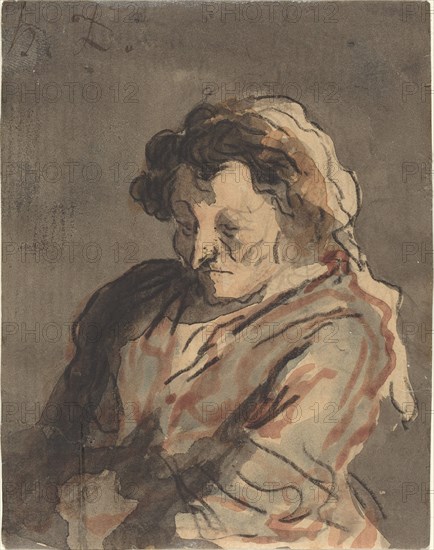 Old Woman Seated. Creator: Honore Daumier.