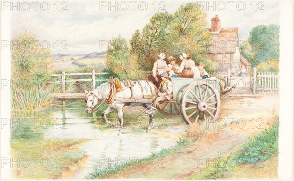 Children in a Cart. Creator: Birket Foster.