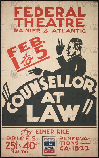 Counsellor at Law, [193-]. Creator: Unknown.