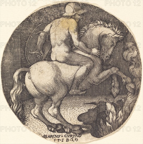 Marcus Curtius, 1529. Creator: Master I. B..