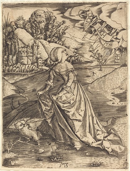 Woman with the Owl, 1500. Creator: Master MZ.