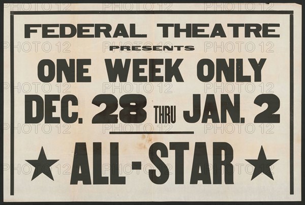 All-Star Vaudeville, [193-]. Creator: Unknown.