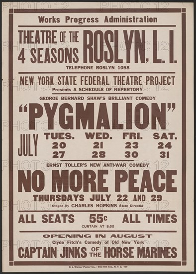 Pygmalion, Roslyn, NY, 1937. Creator: Unknown.