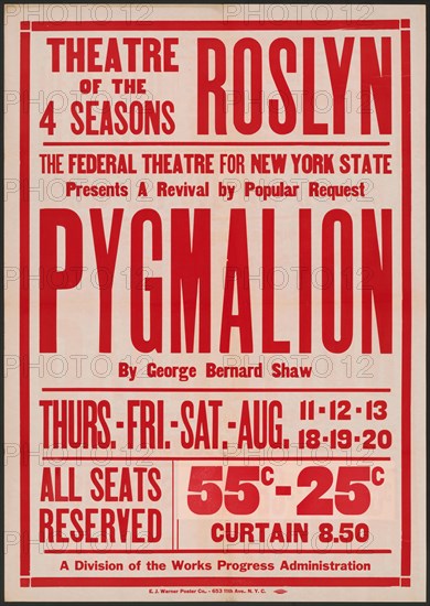 Pygmalion, Roslyn, NY, 1937. Creator: Unknown.