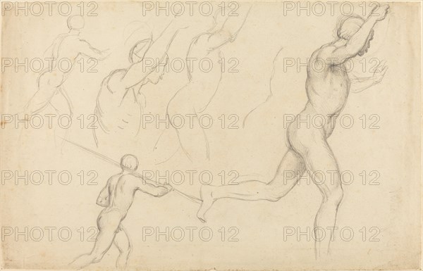 Studies of Men Running. Creator: William Etty.