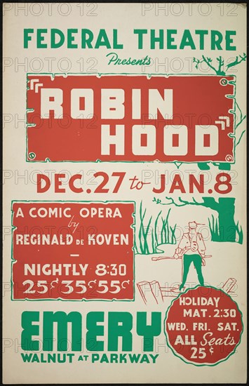 Robin Hood, Cincinnati, 1937. Creator: Unknown.