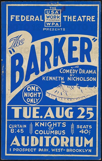 The Barker, New York, [193-]. Creator: Unknown.