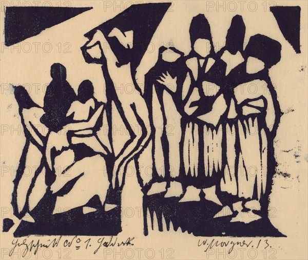 Crucifixion I, 1913. Creator: Morgner, Wilhelm.