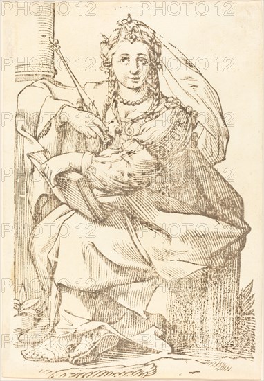 Sibylla Phrygia, 1625. Creator: Jacques Stella.