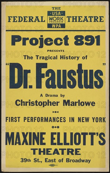 Dr. Faustus, New York, [1936]. Creator: Unknown.