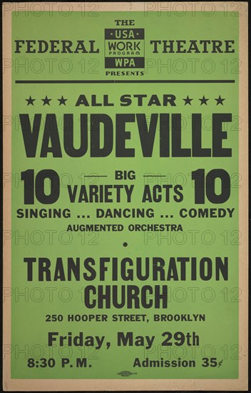 Vaudeville, New York, [1930s]. Creator: Unknown.