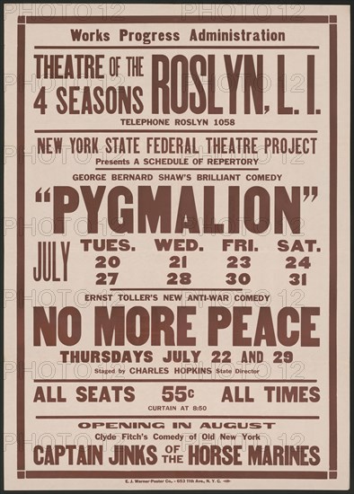 Pygmalion 1, Roslyn, NY, 1937. Creator: Unknown.