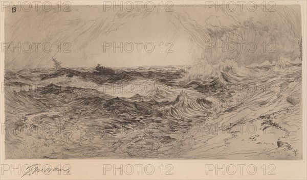 The Resounding Sea, 1880. Creator: Thomas Moran.