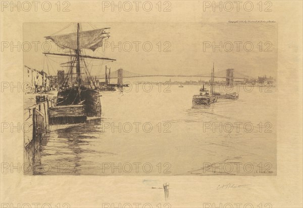 Brooklyn Bridge, 1888. Creator: Charles A Platt.