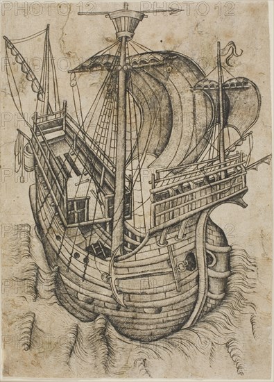 Three-Masted Ship Steering to the Right, c. 1467.