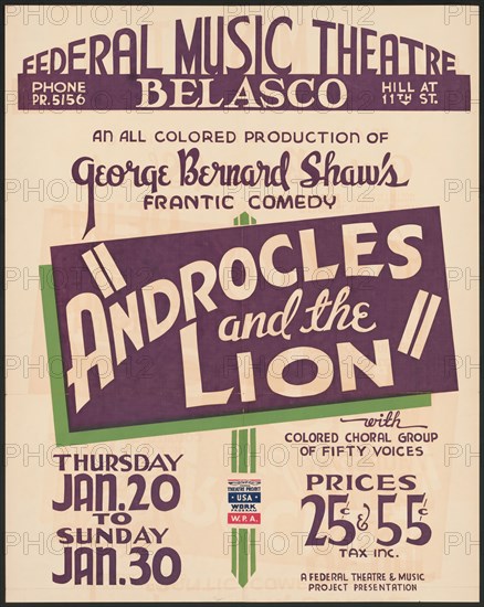 Androcles and the Lion, [193-]. Creator: Unknown.