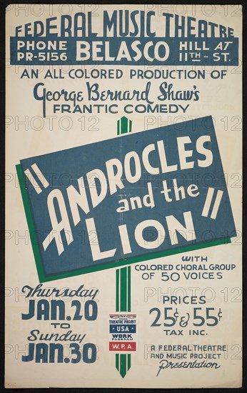 Androcles and the Lion, [193-]. Creator: Unknown.