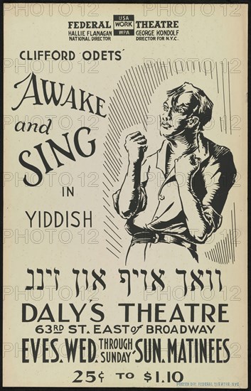 Awake and Sing, New York, 1938. Creator: Unknown.