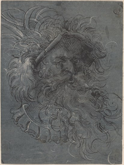 Head of a Bearded Man, 1572. Creator: Jost Ammon.