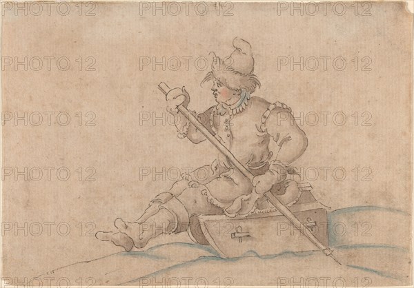 A Boy on a Sled, late 1560s. Creator: Jost Ammon.