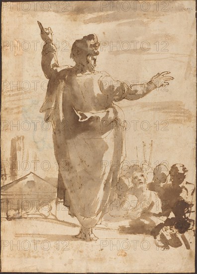 Saint Paul Preaching. Creator: Agostino Carracci.