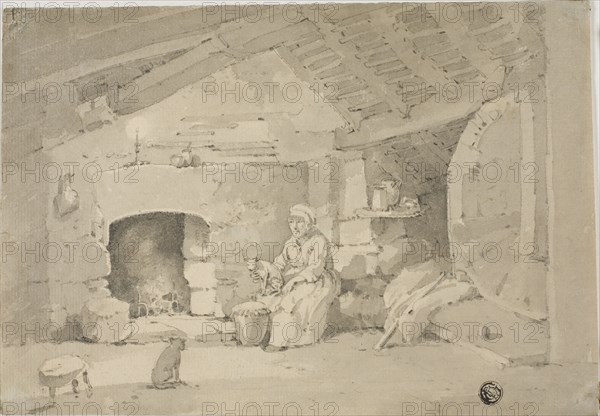 Woman in a Rustic Interior, n.d. Creator: Unknown.