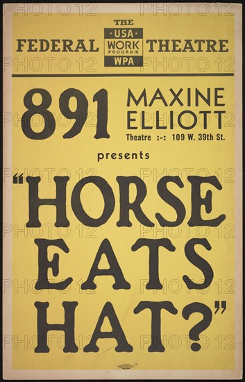 Horse Eats Hat?, New York, 1936. Creator: Unknown.