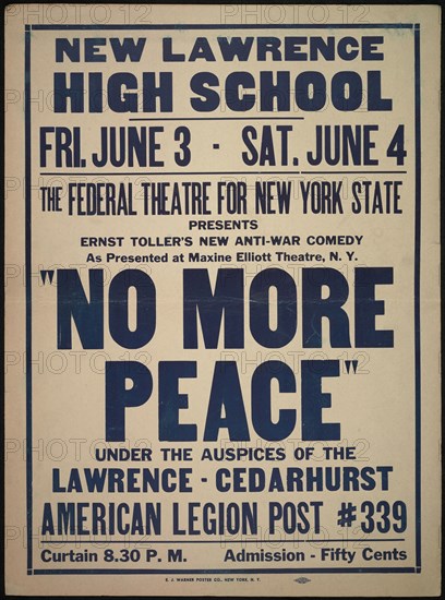 No More Peace, Roslyn, NY, 1937. Creator: Unknown.