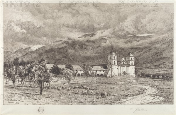 Santa Barbara Mission, 1886. Creator: Peter Moran.