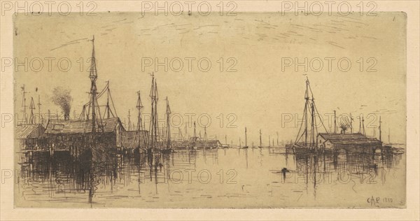 Gloucester Harbor, 1880. Creator: Charles A Platt.