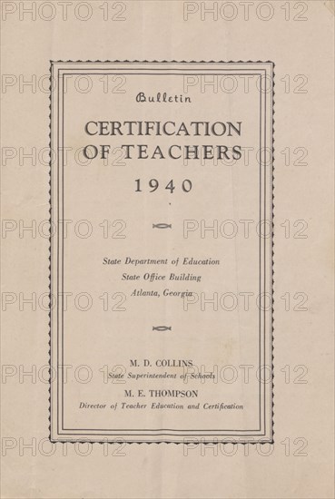 Certification of Teachers, 1940. Creator: Unknown.