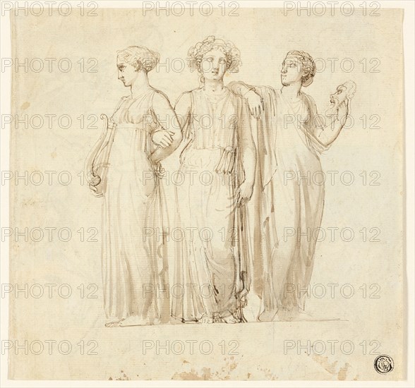 Three Muses (recto), n.d. Creator: Thomas Stothard.