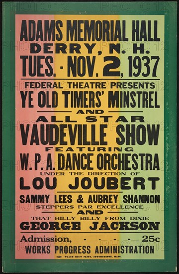 Vaudeville Show, Derry, NH, 1937. Creator: Unknown.