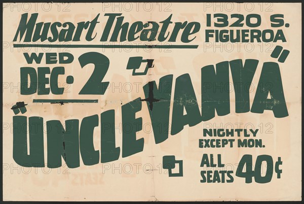 Uncle Vanya, Los Angeles, [193-]. Creator: Unknown.