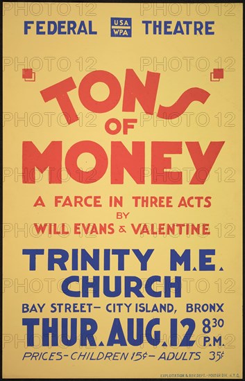 Tons of Money, New York, [1930s]. Creator: Unknown.