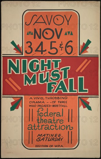 Night Must Fall, San Diego, 1938. Creator: Unknown.