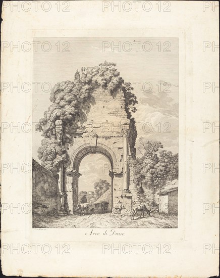 Arco di Druso, 1794. Creator: Jacob Wilhelm Mechau.