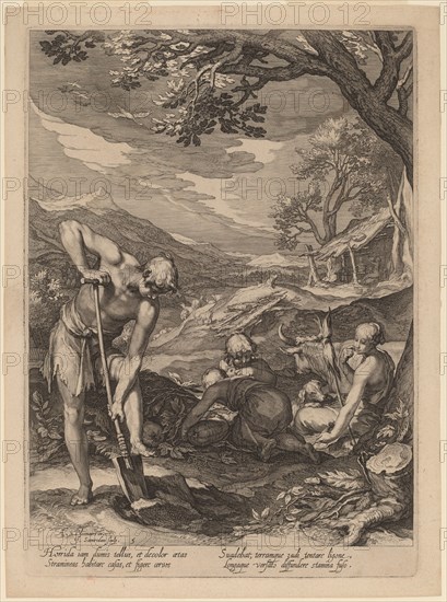 Adam and Eve Working, 1604. Creator: Jan Saenredam.