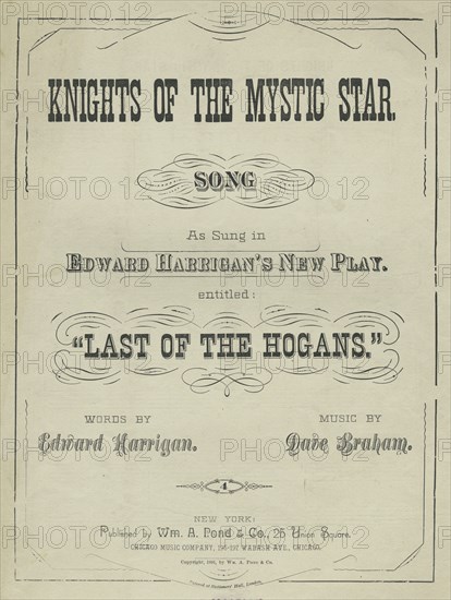 Knights of the mystic star, 1891. Creator: Unknown.