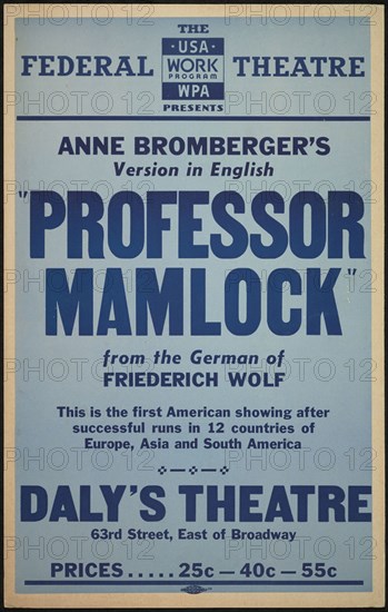 Professor Mamlock, New York, 1937. Creator: Unknown.