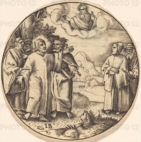 Christ with Three of His Apostles. Creator: Unknown.