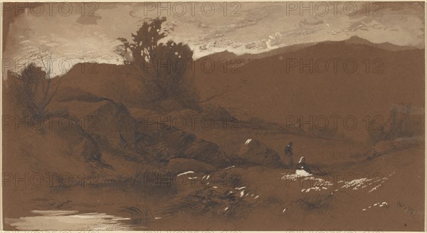 Figures in a Landscape, 1860. Creator: William Hart.