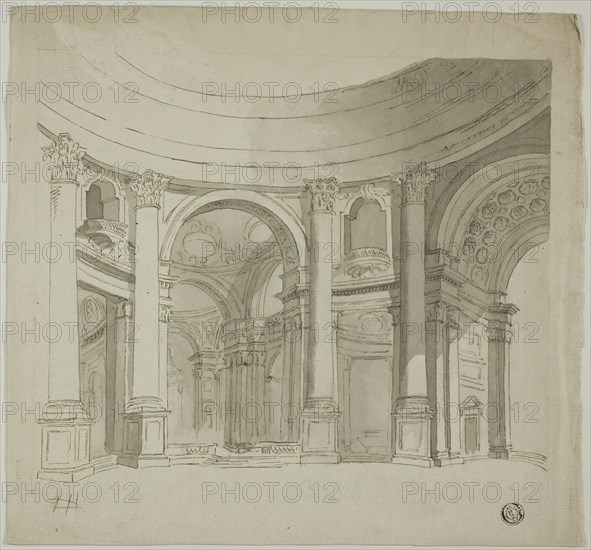 Interior of Domed Church, n.d. Creator: James Gandon.