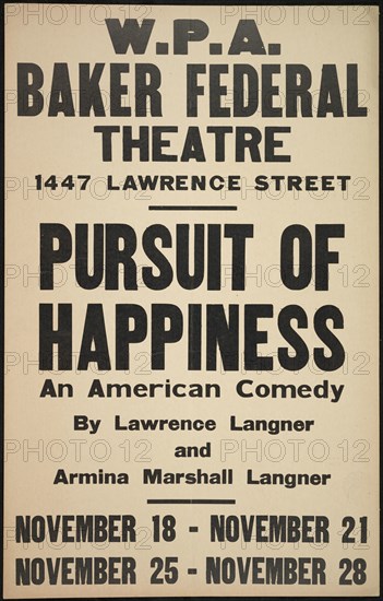 Pursuit of Happiness, Denver, 1937. Creator: Unknown.