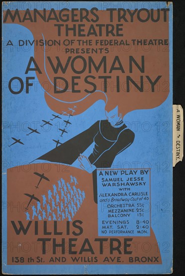 A Woman of Destiny, New York, 1936. Creator: Unknown.