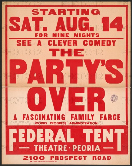 The Party's Over, Peoria, IL, 1937. Creator: Unknown.