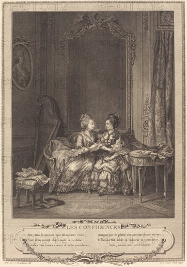 Les confidences, 1774. Creator: Charles Louis Lingée.