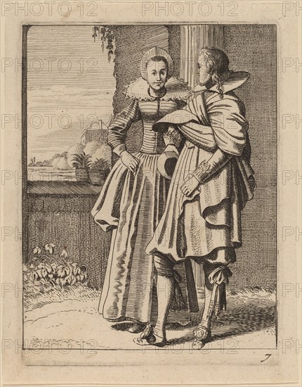 Two Figures in Costume. Creator: Jan van de Velde II.