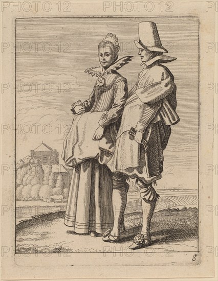 Two Figures in Costume. Creator: Jan van de Velde II.