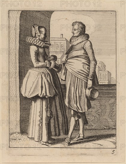 Two Figures in Costume. Creator: Jan van de Velde II.